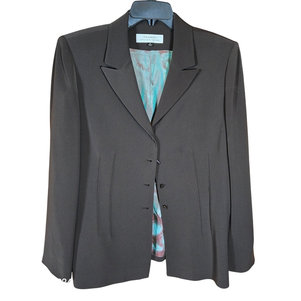 Tahari Arthur S. Levine Brown Blazer Size 14 Office Career Jacket - Picture 2 of 8
